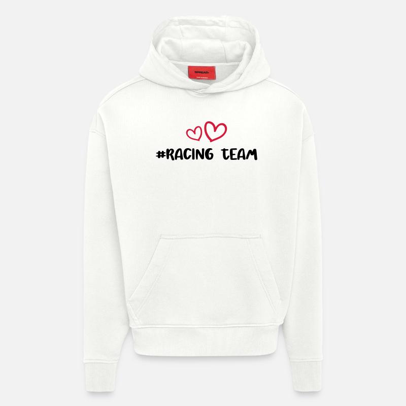 Cœur de l’équipe de course - Sweat à capuche bio épais oversize fabriqué en UE - OFF WHITE