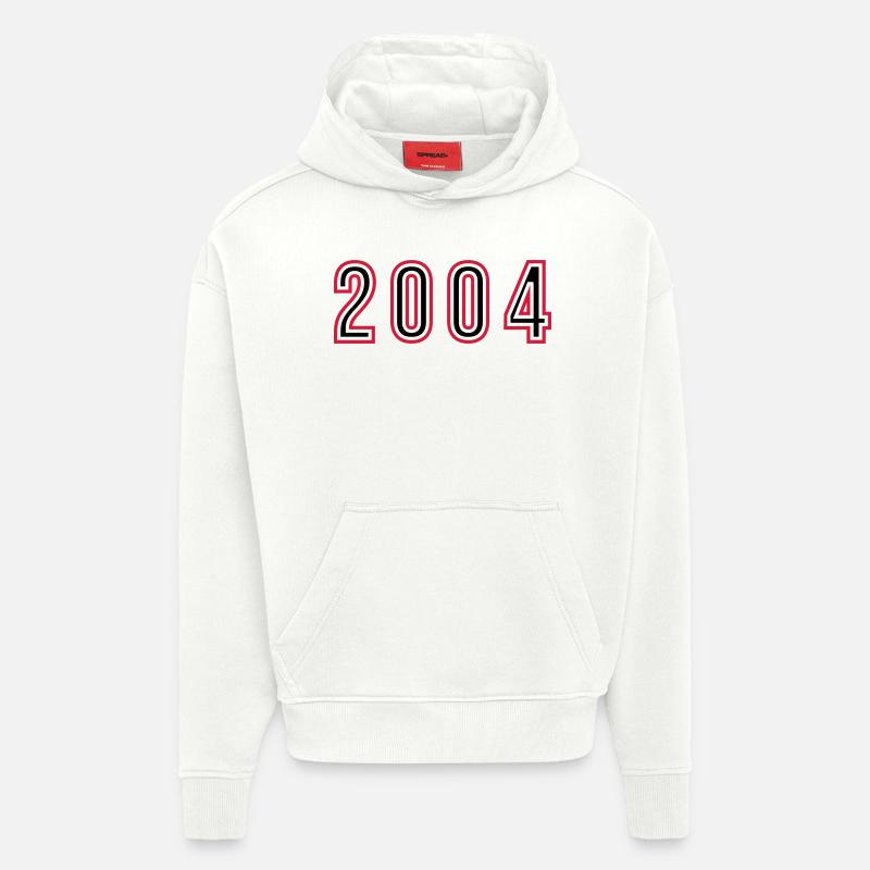 2004 Numéro de l’année - Sweat à capuche bio épais oversize fabriqué en UE - OFF WHITE