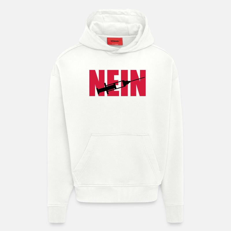 Pas de seringue - Sweat à capuche bio épais oversize fabriqué en UE - OFF WHITE