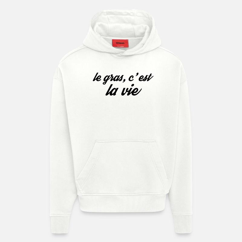 le gras la vie - Sweat à capuche bio épais oversize fabriqué en UE - OFF WHITE