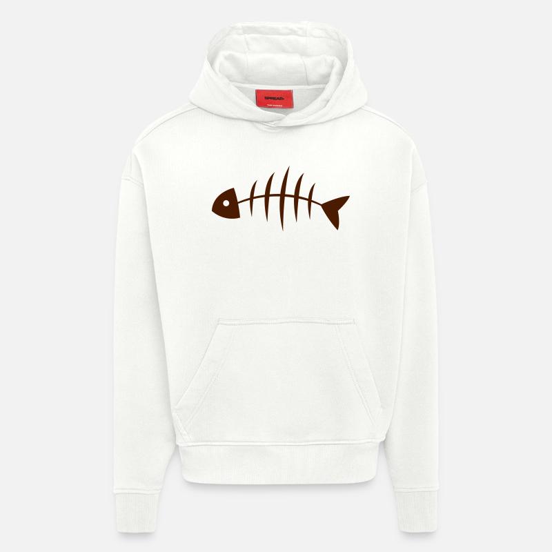 fisk - Hoodie- made by SPREAD  - OFF WHITE