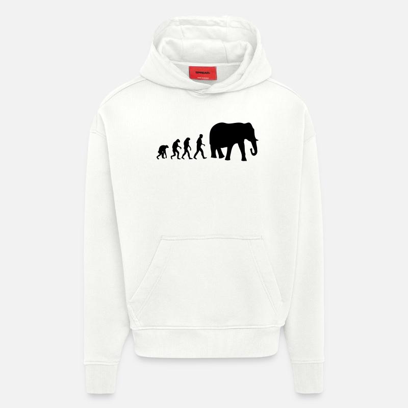 elefant evolution - Hoodie- made by SPREAD  - OFF WHITE