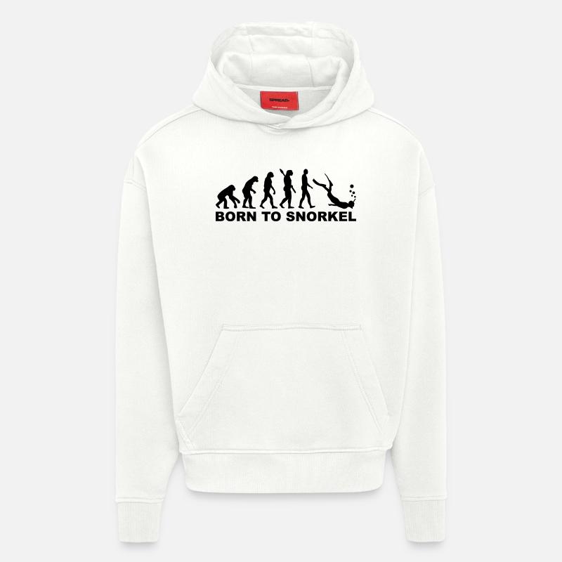 Evolution Snorkeling - Sweat à capuche bio épais oversize fabriqué en UE - OFF WHITE