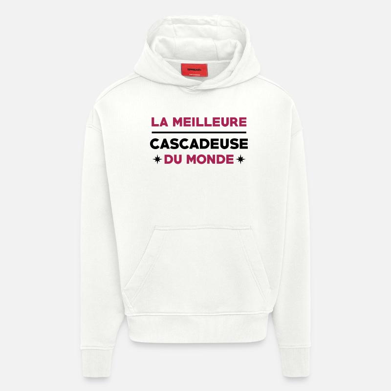 Cascadeur / Cascade / Voiture / Risque / Danger - Sweat à capuche bio épais oversize fabriqué en UE - OFF WHITE