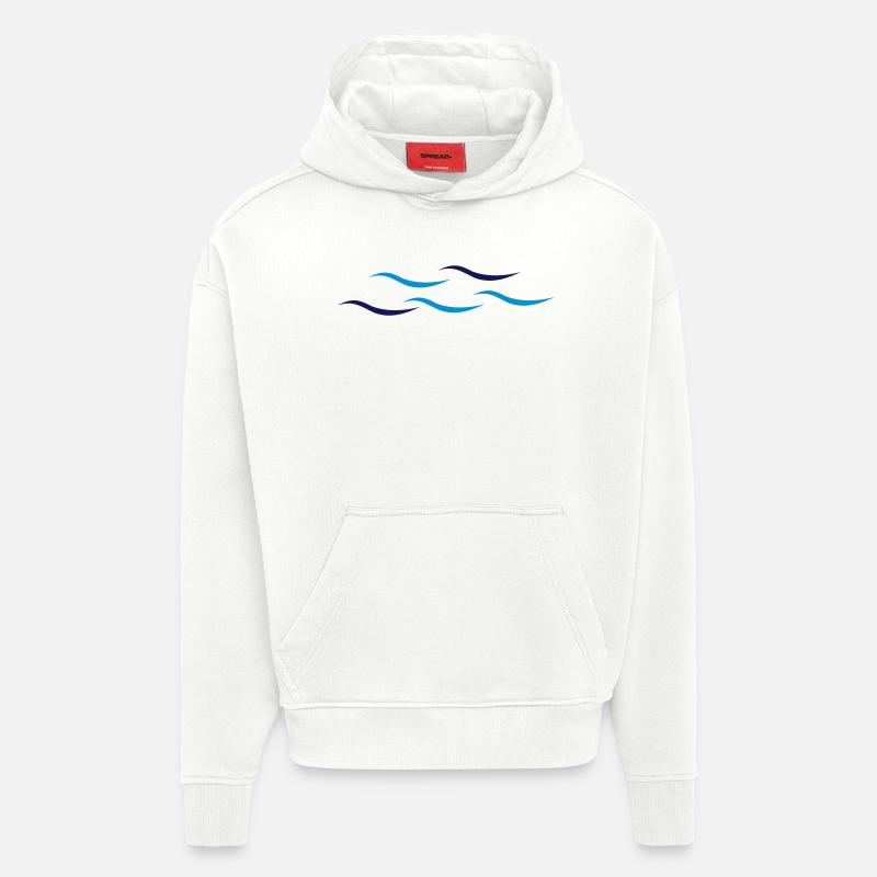 Ondes - Sweat à capuche bio épais oversize fabriqué en UE - OFF WHITE