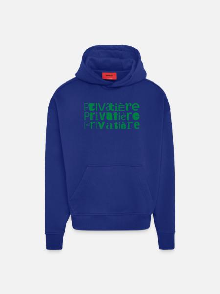 Privatisation Privatisation mot devise dire - Sweat à capuche bio épais oversize fabriqué en UE - OFF WHITE