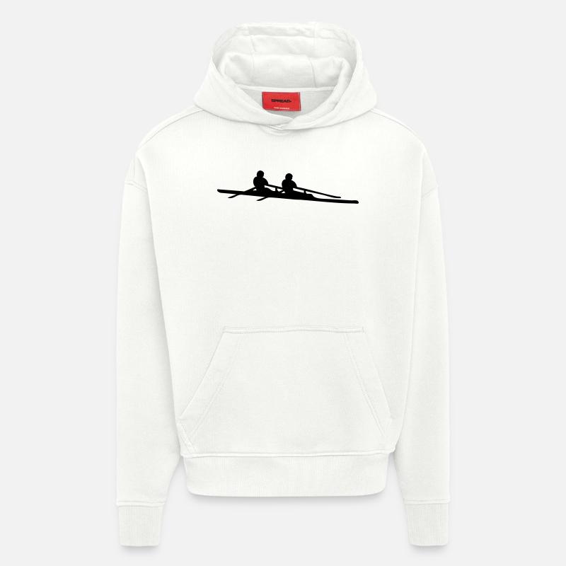 aviron double Double scull - Sweat à capuche bio épais oversize fabriqué en UE - OFF WHITE