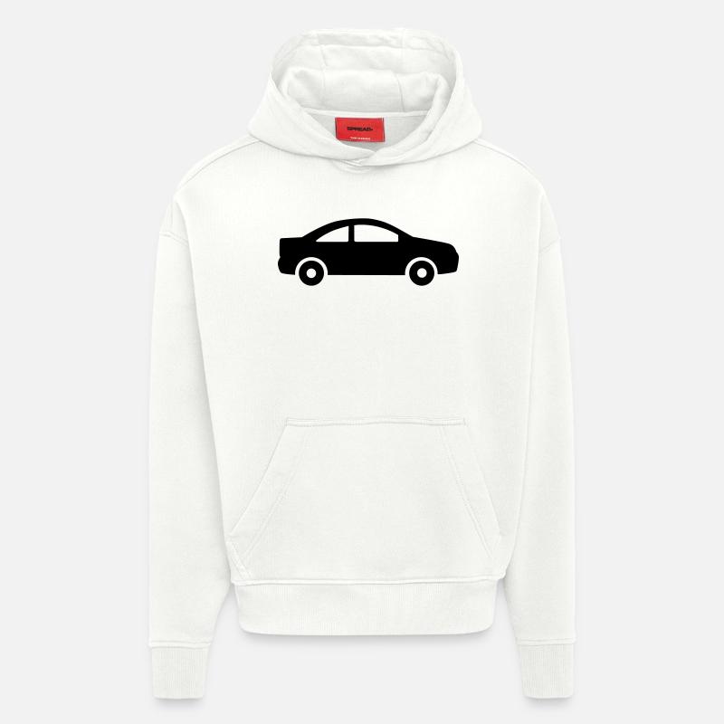 Voiture - Sweat à capuche bio épais oversize fabriqué en UE - OFF WHITE