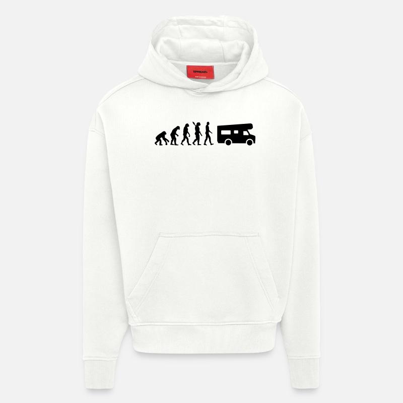 Evolution Camping - Hoodie- made by SPREAD  - OFF WHITE