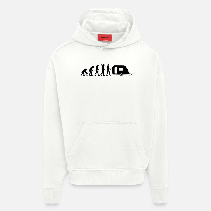 Evolution Camping - Hoodie- made by SPREAD  - OFF WHITE