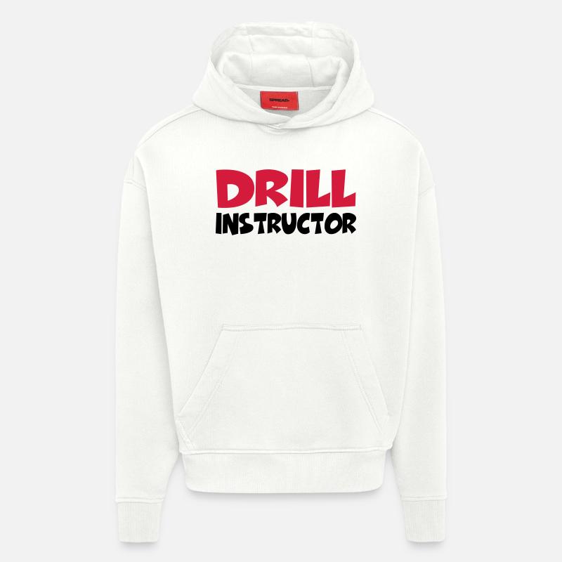 Drill Instructor - Sweat à capuche bio épais oversize fabriqué en UE - OFF WHITE
