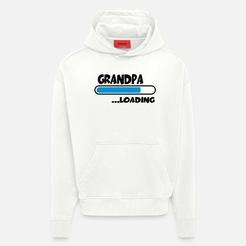 Grandpa loading - Sweat à capuche bio épais oversize fabriqué en UE - OFF WHITE