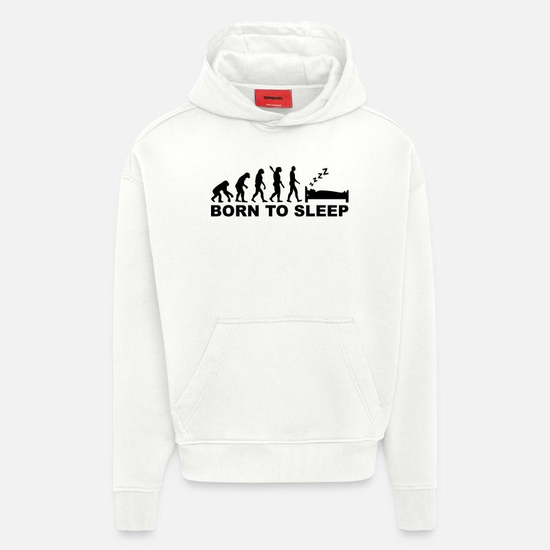 Evolution Dormir - Sweat à capuche bio épais oversize fabriqué en UE - OFF WHITE