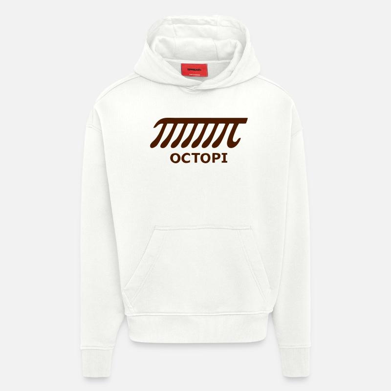 Brainteaser - Geekshirt: OctoPI - Sweat à capuche bio épais oversize fabriqué en UE - OFF WHITE