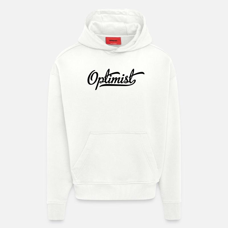 Optimiste - Sweat à capuche bio épais oversize fabriqué en UE - OFF WHITE