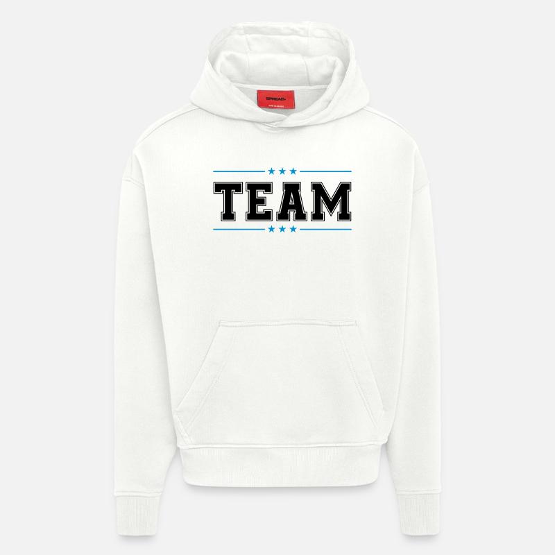 Équipe 02 - Sweat à capuche bio épais oversize fabriqué en UE - OFF WHITE