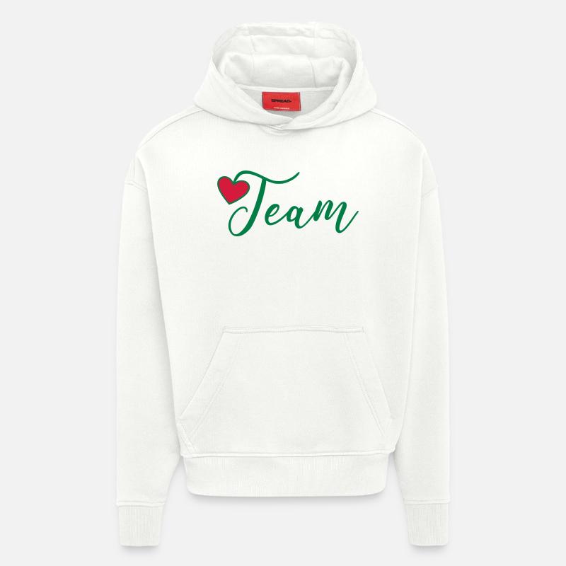Cœur d’équipe - Sweat à capuche bio épais oversize fabriqué en UE - OFF WHITE
