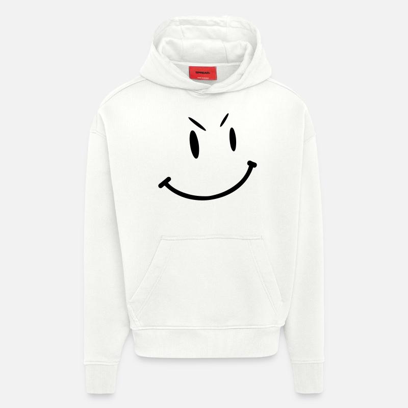 smily - Sweat à capuche bio épais oversize fabriqué en UE - OFF WHITE