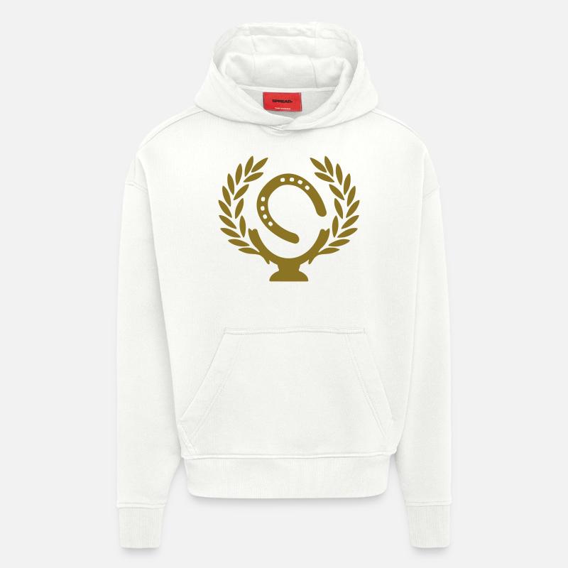fer à cheval couronne - Sweat à capuche bio épais oversize fabriqué en UE - OFF WHITE