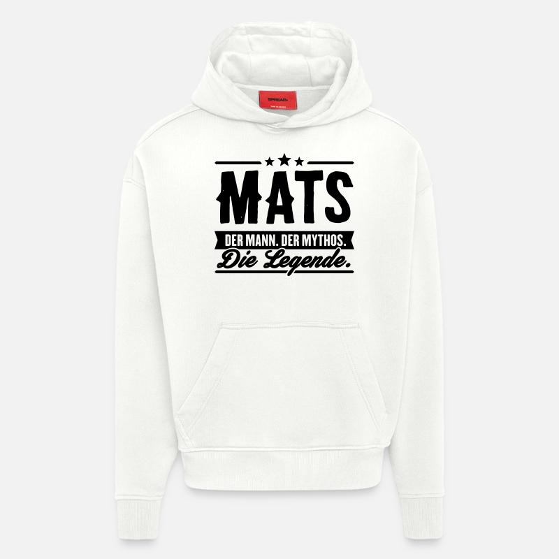 Man Myth Legend Mats - Sweat à capuche bio épais oversize fabriqué en UE - OFF WHITE