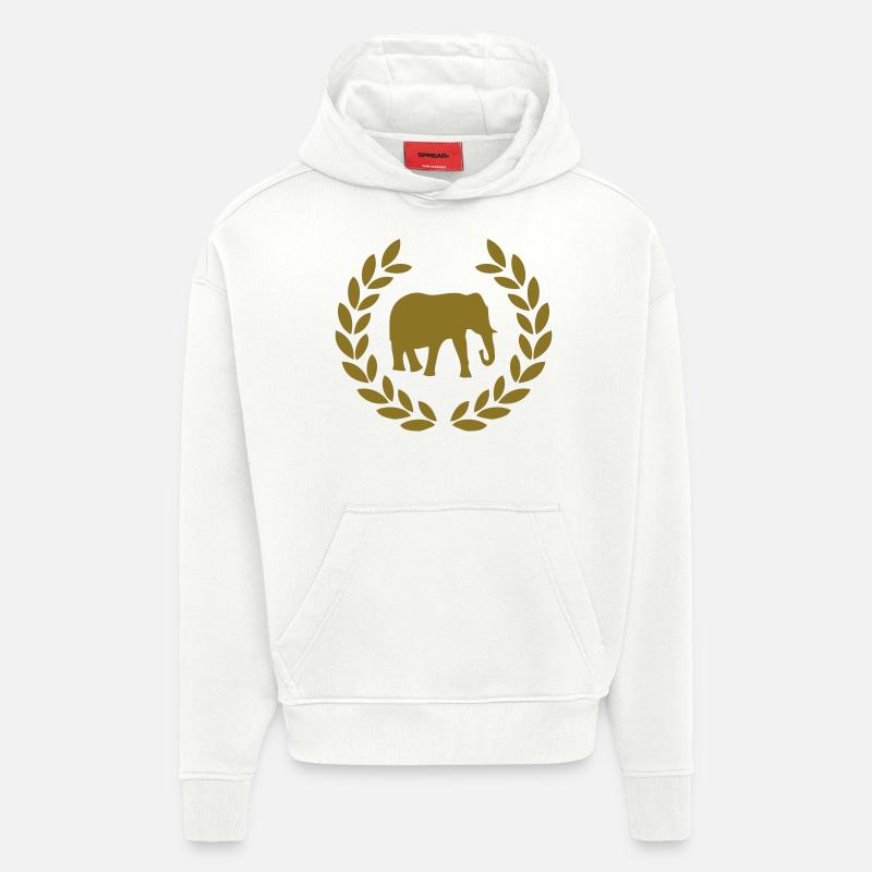 elefant deluxe - Sweat à capuche bio épais oversize fabriqué en UE - OFF WHITE