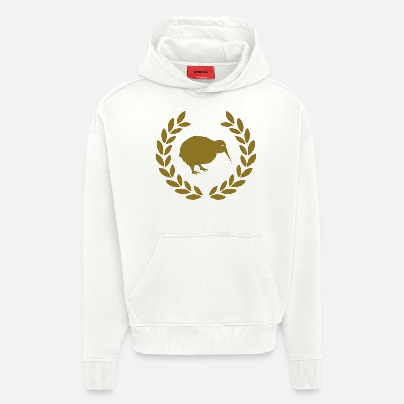 kiwi deluxe - Sweat à capuche bio épais oversize fabriqué en UE - OFF WHITE