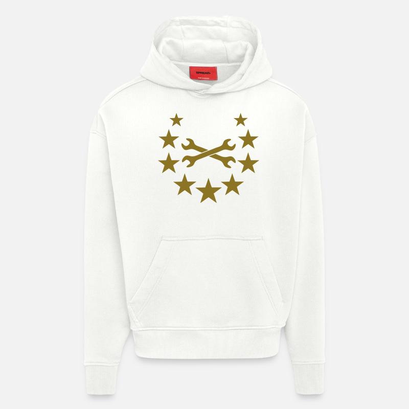 tool star - Sweat à capuche bio épais oversize fabriqué en UE - OFF WHITE