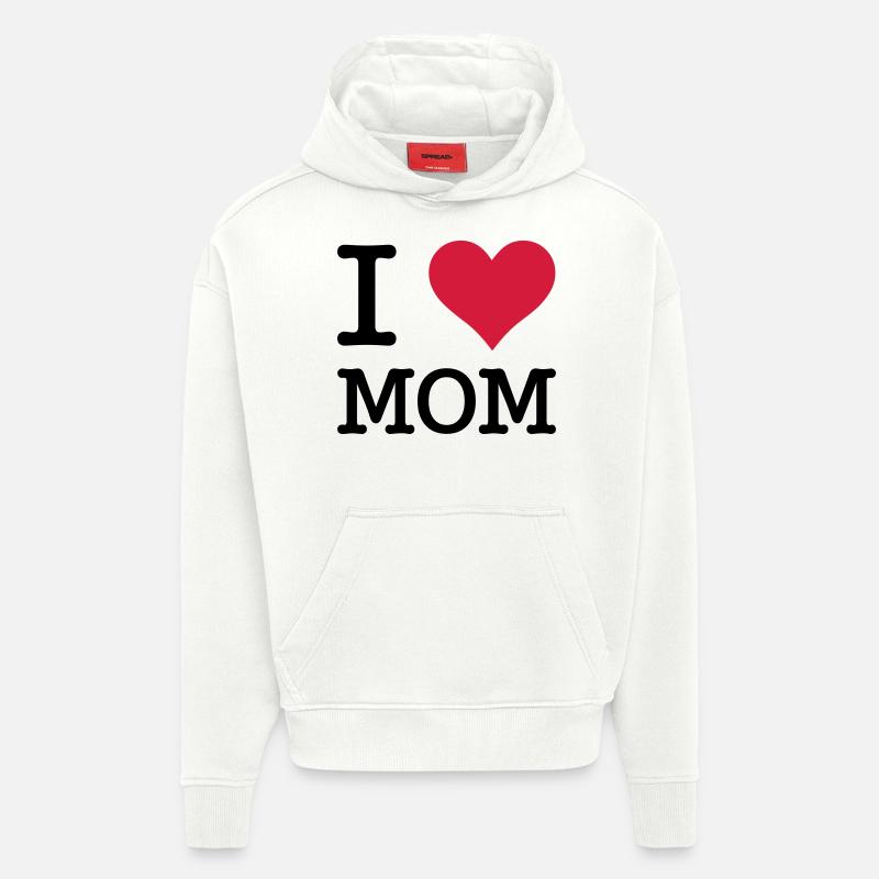 J'aime maman - Sweat à capuche bio épais oversize fabriqué en UE - OFF WHITE