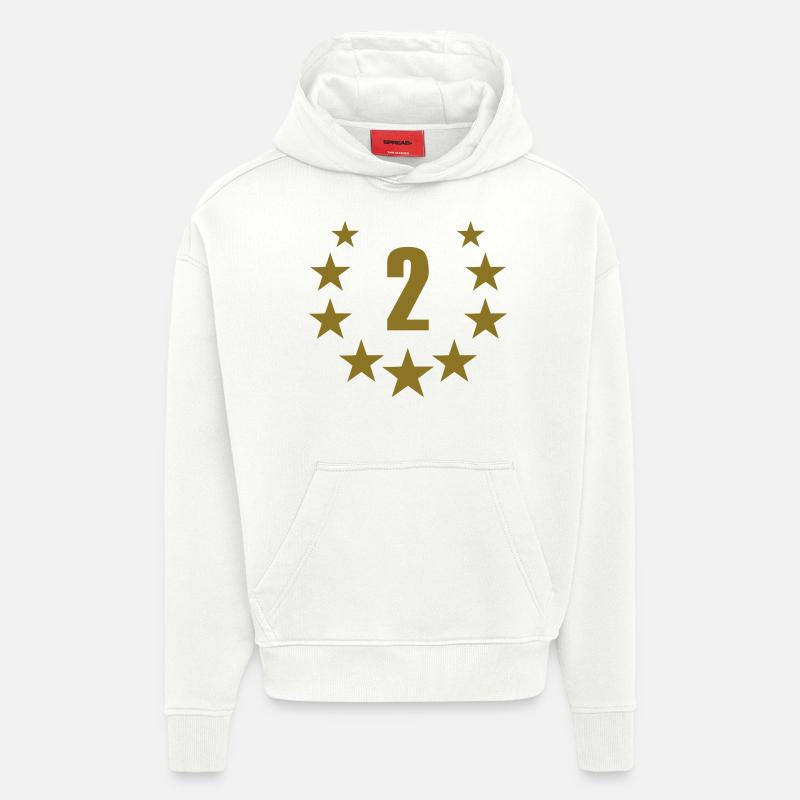 2 deluxe - Sweat à capuche bio épais oversize fabriqué en UE - OFF WHITE