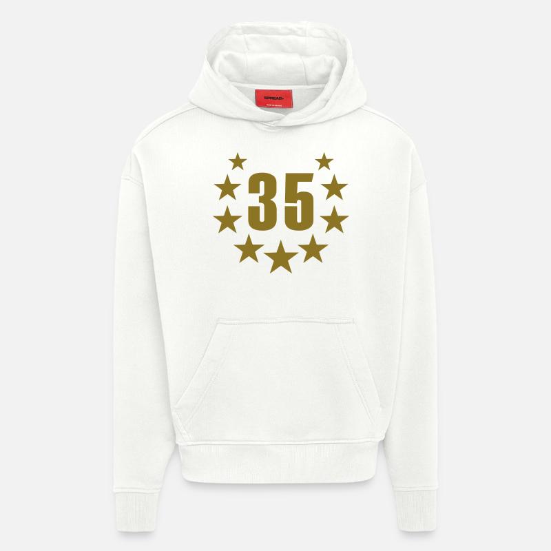 35 deluxe - Sweat à capuche bio épais oversize fabriqué en UE - OFF WHITE