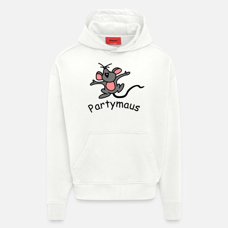 Partymaus - Sweat à capuche bio épais oversize fabriqué en UE - OFF WHITE