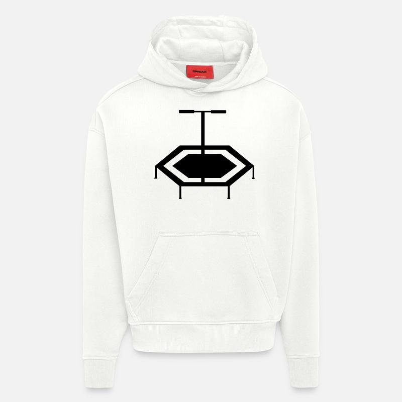trampoline sauteuse cadeau saut sautant - Sweat à capuche bio épais oversize fabriqué en UE - OFF WHITE