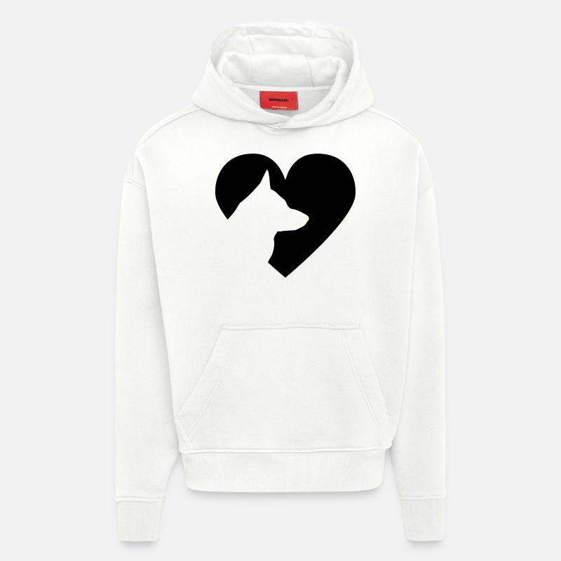 Herz mit Schäferhund Vector - Hoodie- made by SPREAD  - OFF WHITE