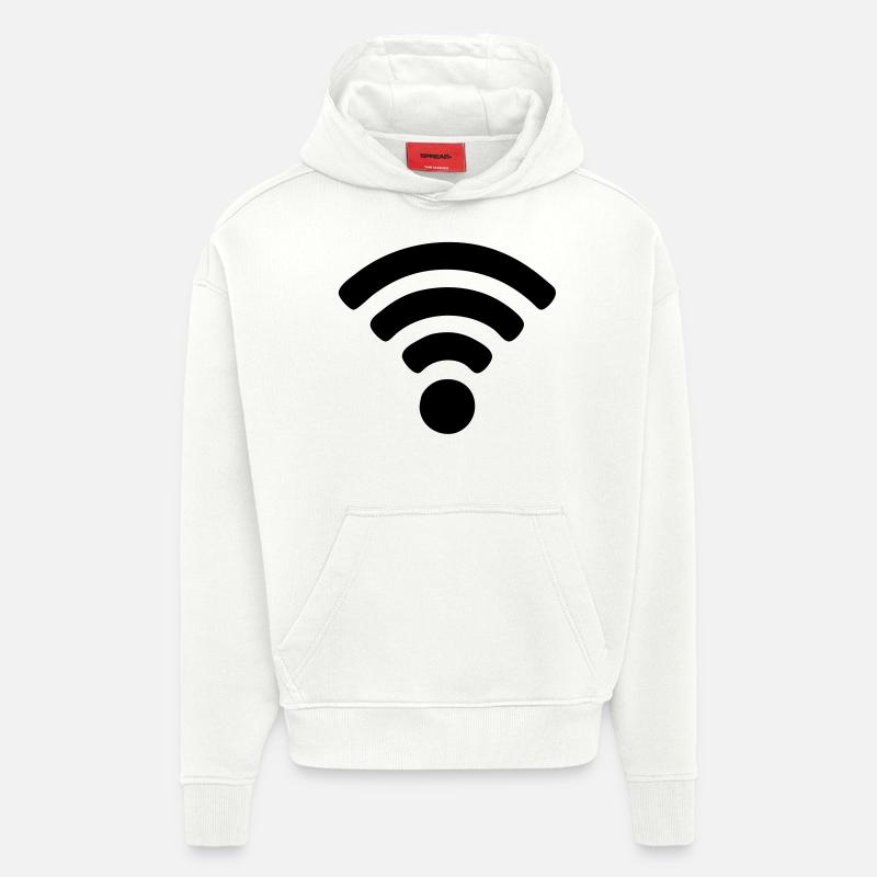 Wi-fi - Sweat à capuche bio épais oversize fabriqué en UE - OFF WHITE