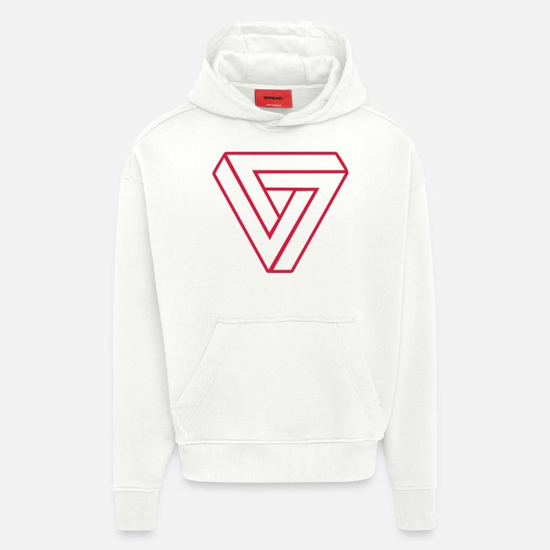 Infinity Triangle - Sweat à capuche bio épais oversize fabriqué en UE - OFF WHITE