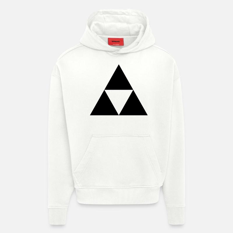 Triangle de Sierpinski - Sweat à capuche bio épais oversize fabriqué en UE - OFF WHITE