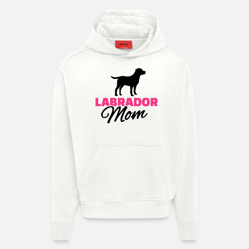 Labrador Mom - Sweat à capuche bio épais oversize fabriqué en UE - OFF WHITE