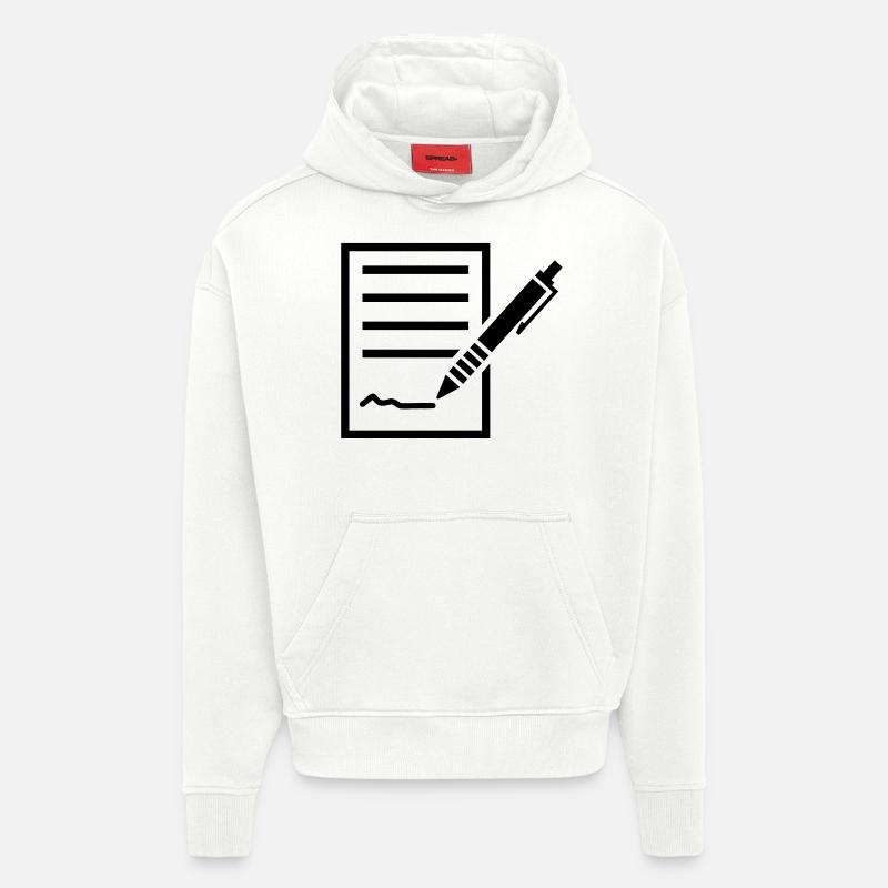Contrat - Sweat à capuche bio épais oversize fabriqué en UE - OFF WHITE
