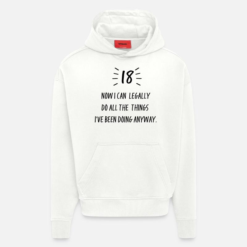 18 - Sweat à capuche bio épais oversize fabriqué en UE - OFF WHITE