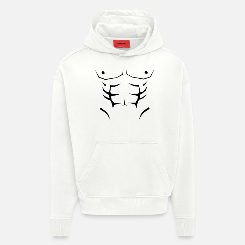 Faux abdos - Sweat à capuche bio épais oversize fabriqué en UE - OFF WHITE