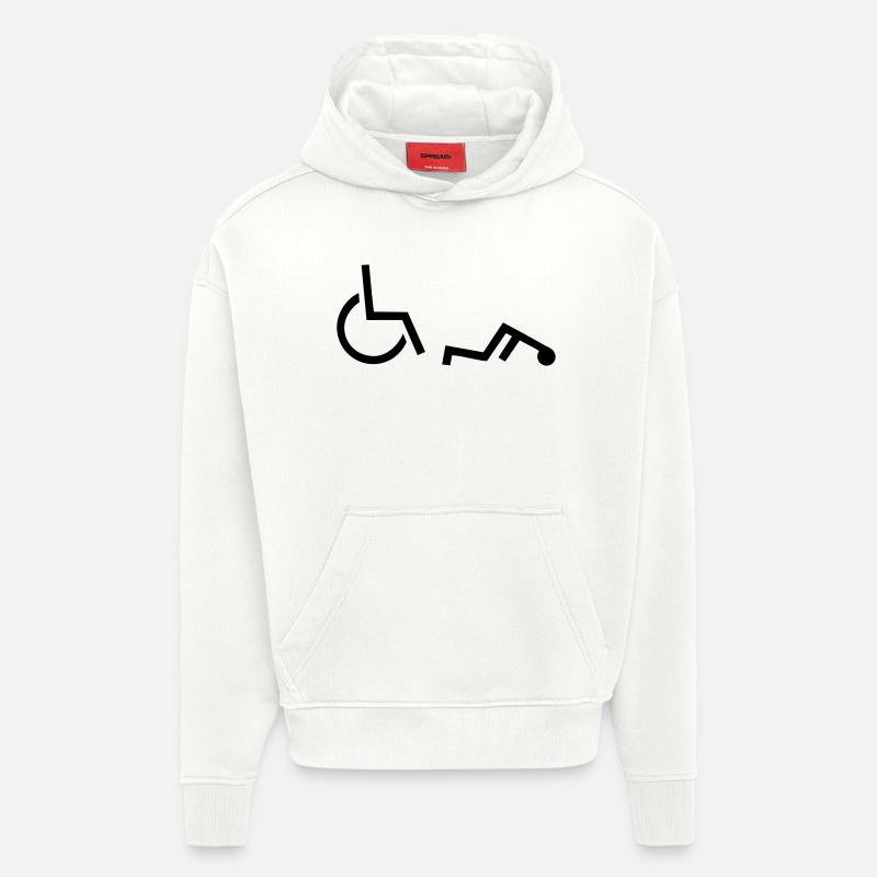 Chaise roulante - Sweat à capuche bio épais oversize fabriqué en UE - OFF WHITE