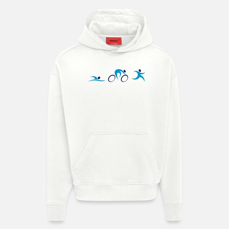 Triathlon Icons - Sweat à capuche bio épais oversize fabriqué en UE - OFF WHITE