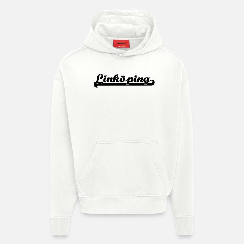 Écrit Linkoeping - Sweat à capuche bio épais oversize fabriqué en UE - OFF WHITE