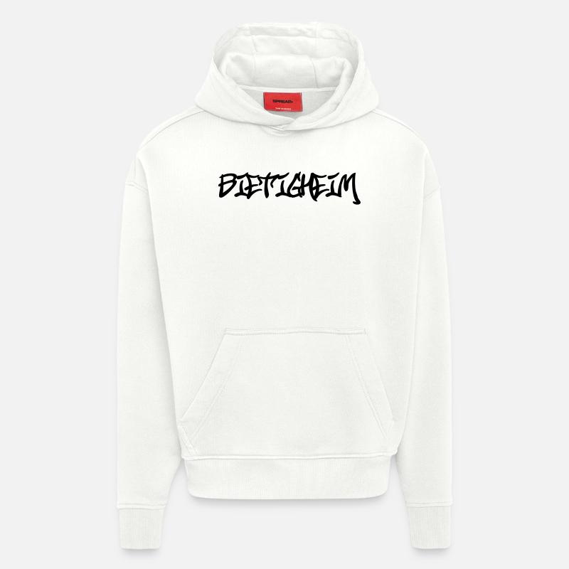 Bietigheim Graffiti - Sweat à capuche bio épais oversize fabriqué en UE - OFF WHITE