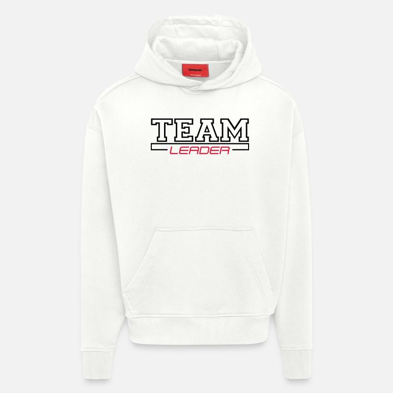 chef d'équipe - Sweat à capuche bio épais oversize fabriqué en UE - OFF WHITE