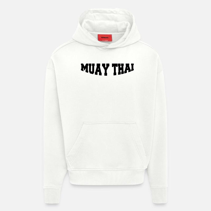 muay_thai1 - Sweat à capuche bio épais oversize fabriqué en UE - OFF WHITE