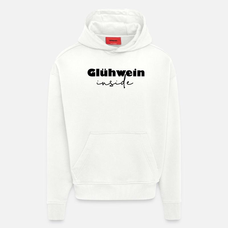 Vin chaud à l’intérieur - Sweat à capuche bio épais oversize fabriqué en UE - OFF WHITE