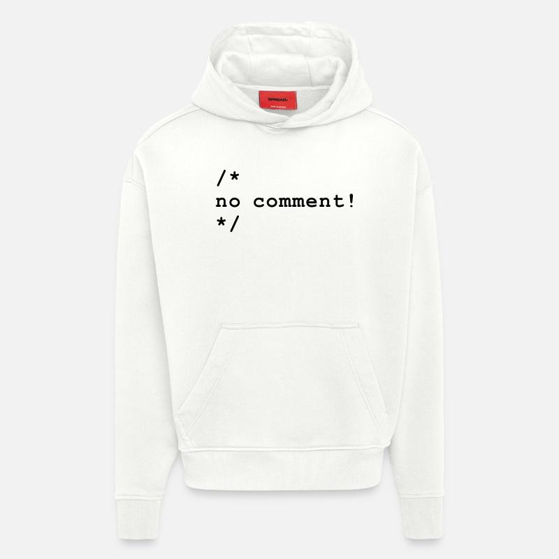 no comment - Sweat à capuche bio épais oversize fabriqué en UE - OFF WHITE