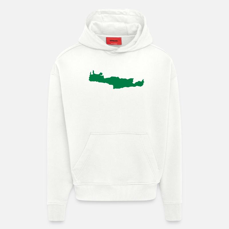 Crète - Grèce - Sweat à capuche bio épais oversize fabriqué en UE - OFF WHITE