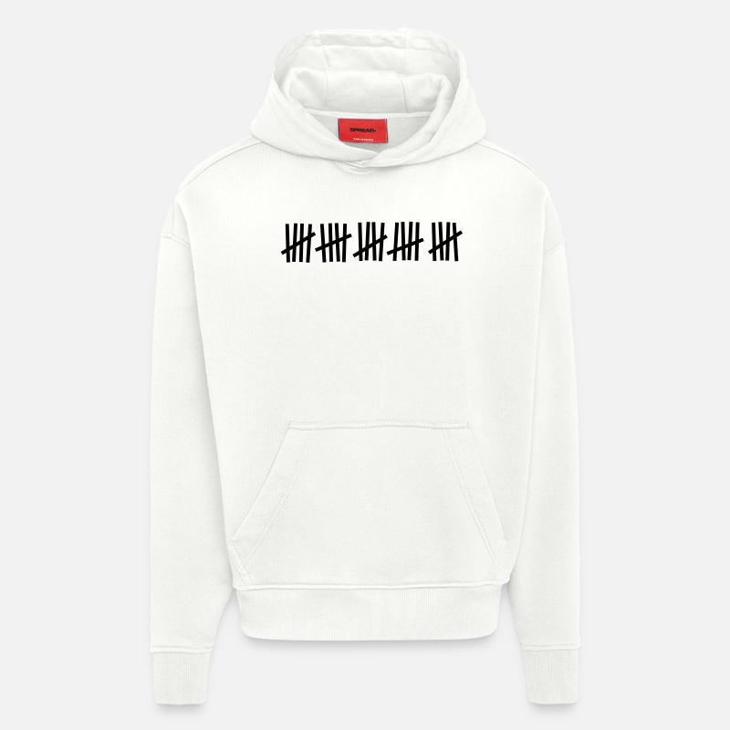 Tally 25 coups - Sweat à capuche bio épais oversize fabriqué en UE - OFF WHITE